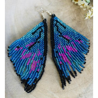 Butterfly pattern transparent blue earring - Kuoli